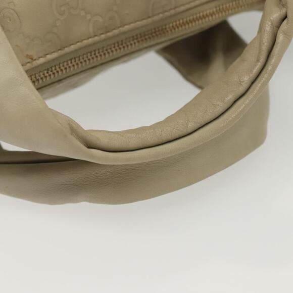 GUCCI GG Canvas Guccissima Hand Bag Leather Ivory Gold - Picture 9 of 16